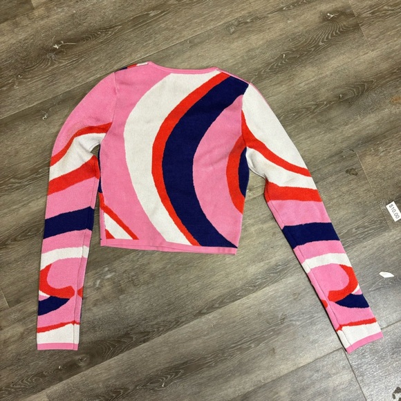 JoosTricot | Spirals Sleeve Crop Top In White Spirals Size S - Picture 4 of 7